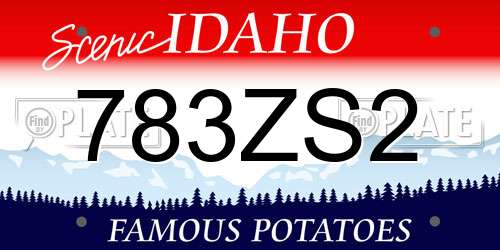 783ZS2 Idaho License Plate