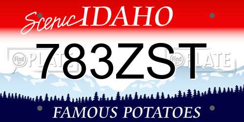 783ZST Idaho License Plate