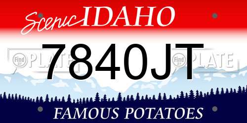 7840JT Idaho License Plate