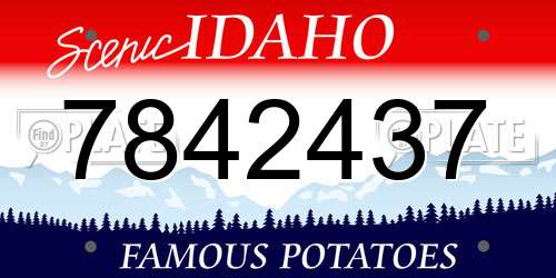 7842437 Idaho License Plate