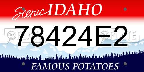 78424E2 Idaho License Plate