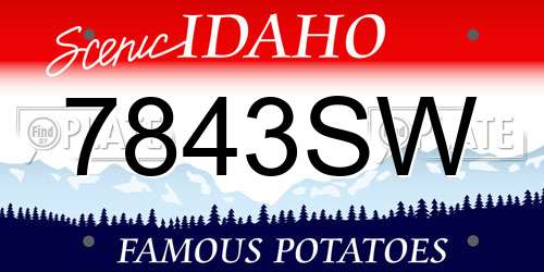 7843SW Idaho License Plate