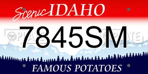 7845SM Idaho License Plate