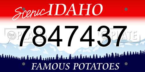 7847437 Idaho License Plate