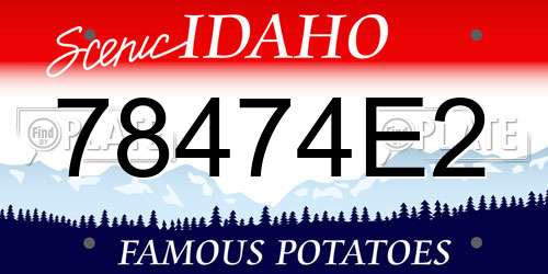 78474E2 Idaho License Plate