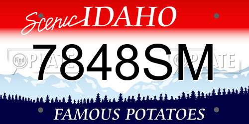 7848SM Idaho License Plate