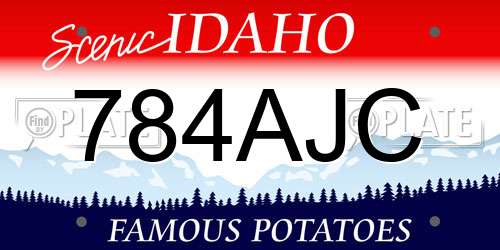 784AJC Idaho License Plate