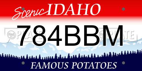 784BBM Idaho License Plate