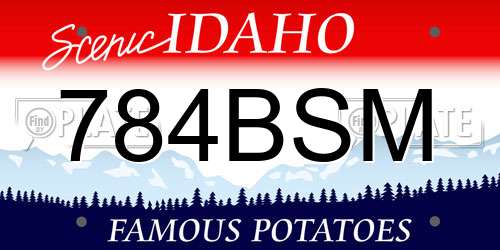 784BSM Idaho License Plate