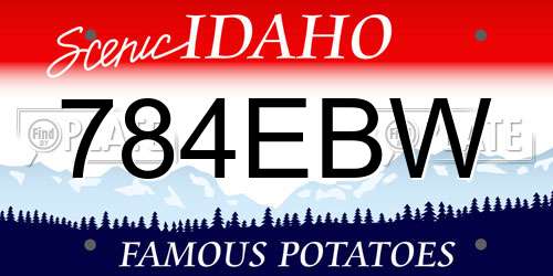 784EBW Idaho License Plate