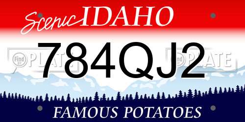 784QJ2 Idaho License Plate