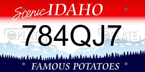 784QJ7 Idaho License Plate
