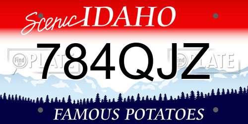 784QJZ Idaho License Plate