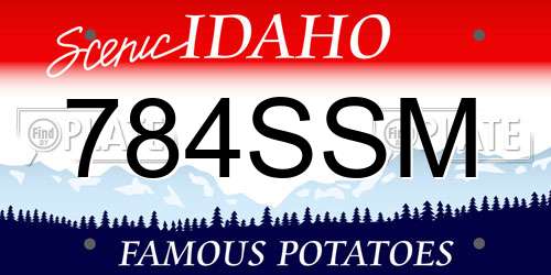 784SSM Idaho License Plate