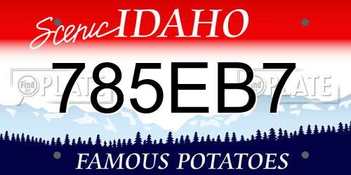 785EB7 Idaho License Plate