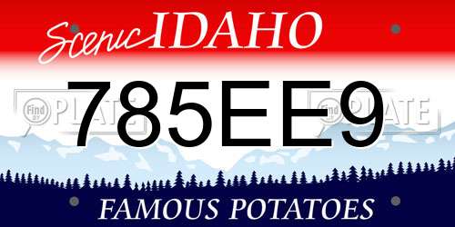 785EE9 Idaho License Plate