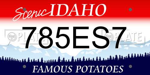 785ES7 Idaho License Plate