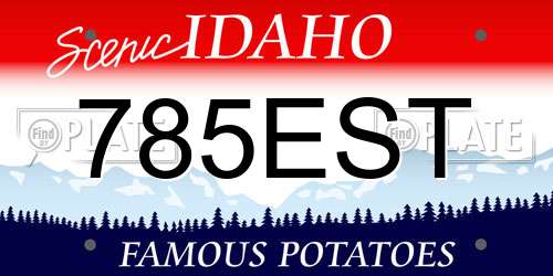 785EST Idaho License Plate