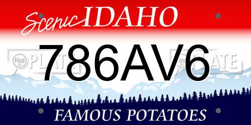786AV6 Idaho License Plate