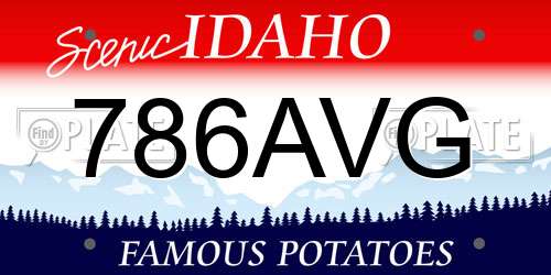 786AVG Idaho License Plate