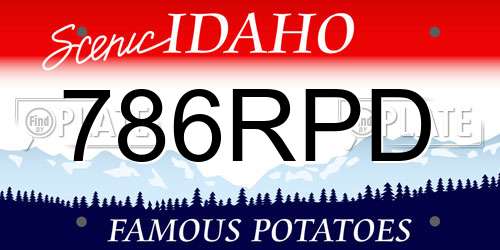 786RPD Idaho License Plate