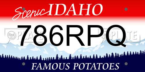 786RPQ Idaho License Plate