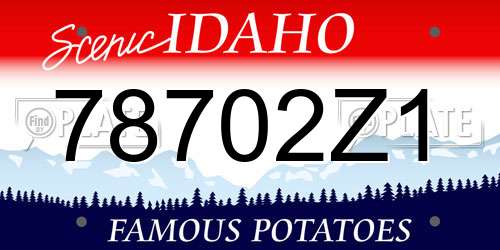 78702Z1 Idaho License Plate