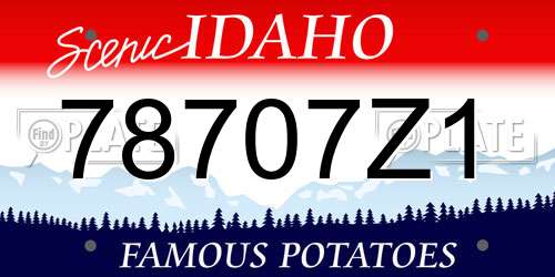 78707Z1 Idaho License Plate