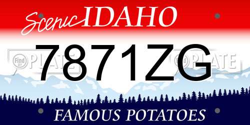 7871ZG Idaho License Plate