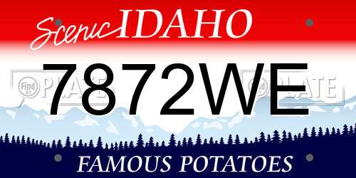 7872WE Idaho License Plate