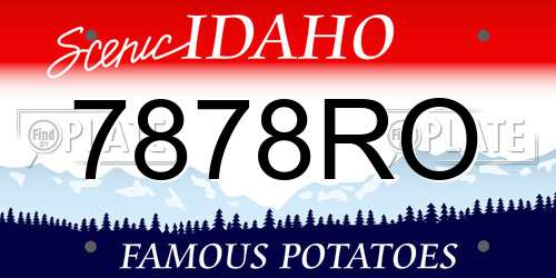 7878RO Idaho License Plate