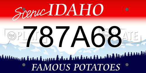 787A68 Idaho License Plate