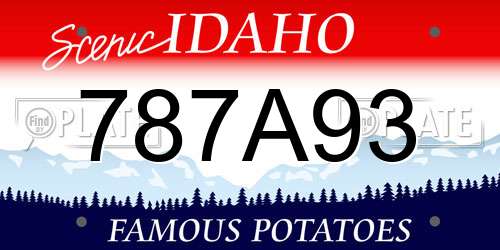 787A93 Idaho License Plate