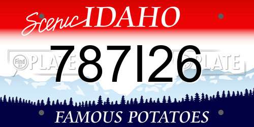 787I26 Idaho License Plate