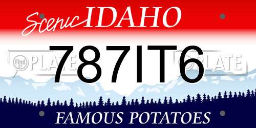 787IT6 Idaho License Plate