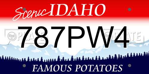 787PW4 Idaho License Plate