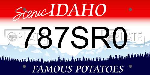 787SR0 Idaho License Plate