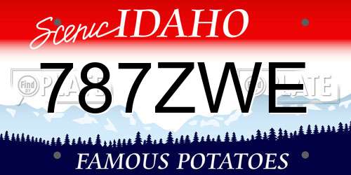 787ZWE Idaho License Plate