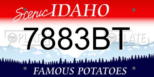 7883BT Idaho License Plate