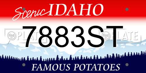 7883ST Idaho License Plate