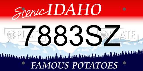 7883SZ Idaho License Plate