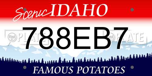 788EB7 Idaho License Plate