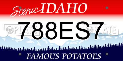 788ES7 Idaho License Plate