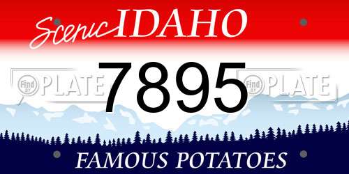 7895 Idaho License Plate