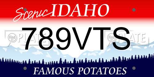 789VTS Idaho License Plate