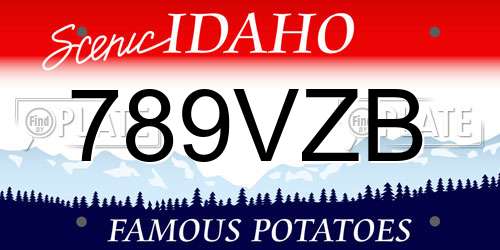 789VZB Idaho License Plate