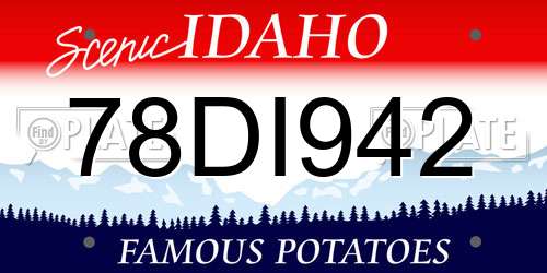 78DI942 Idaho License Plate