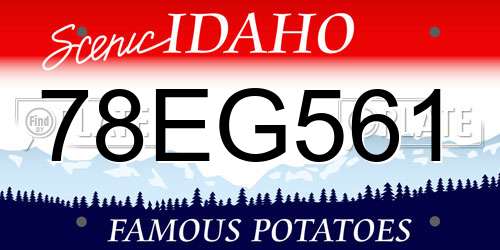 78EG561 Idaho License Plate