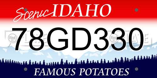 78GD330 Idaho License Plate