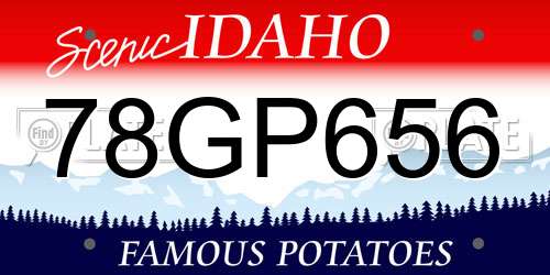 78GP656 Idaho License Plate
